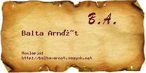 Balta Arnót névjegykártya